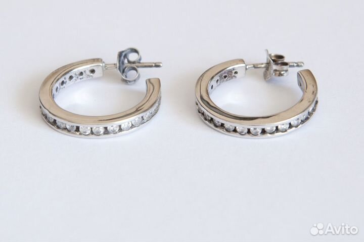 Серьги-кольца, серебро