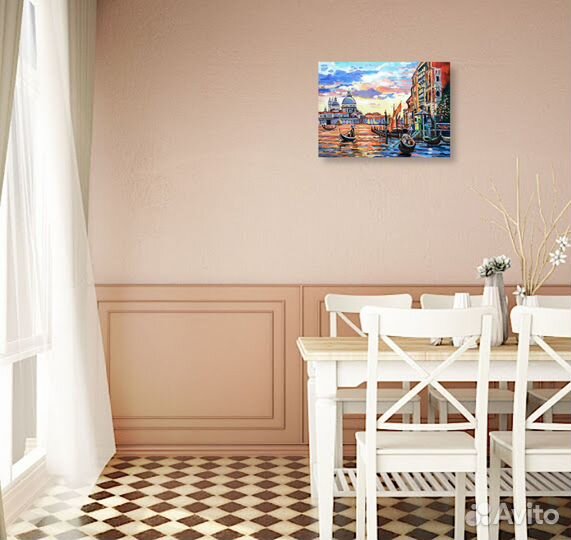 Картина маслом Вечерняя Венеция холст 30см на40см