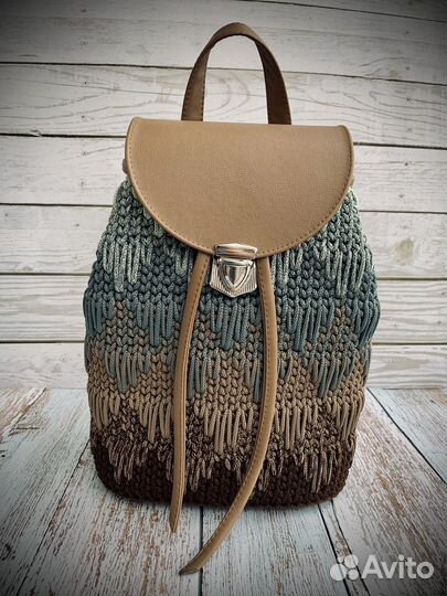 Рюкзак вязаный ручная работа