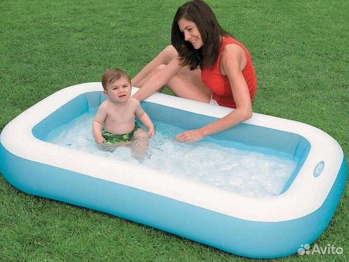 Бассейн детский Intex Rectangular Baby 166х100х28с