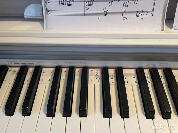 Ноты-наклейки на фортепиано прозрачные