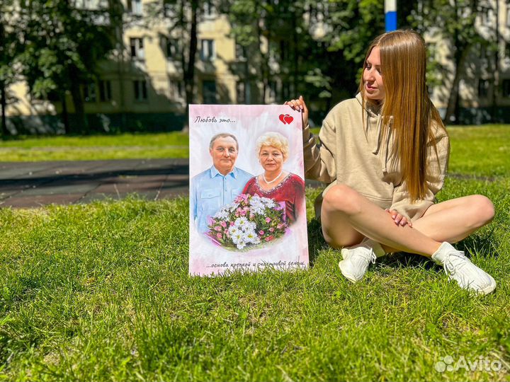 Портрет по фото, печать на холсте