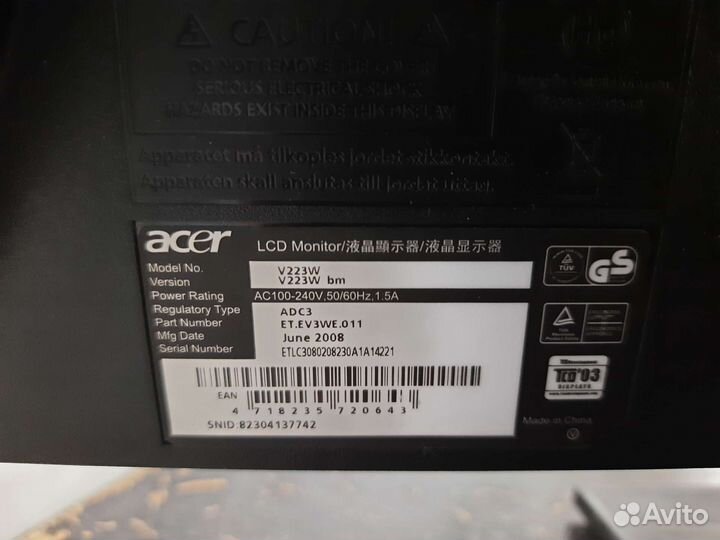 Монитор Acer V223W bm