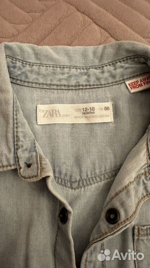 Джинсовая рубашка и джинсы zara
