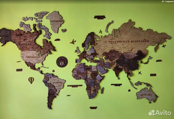 Декоративная карта Мира