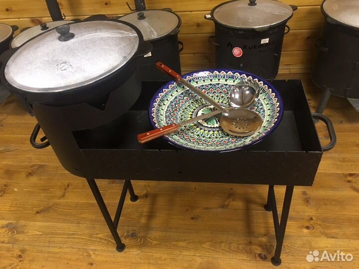 Комплект 12 л Мангал казан ляган шумовка половник