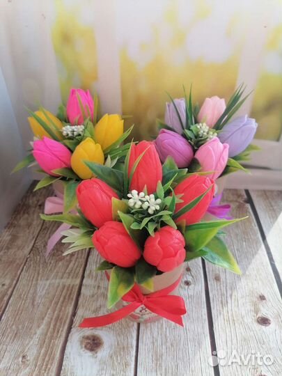 Мыло 8 марта, тюльпаны