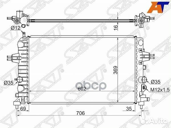 Радиатор Opel Astra 04-13 / Zafira 05-14 / Astr