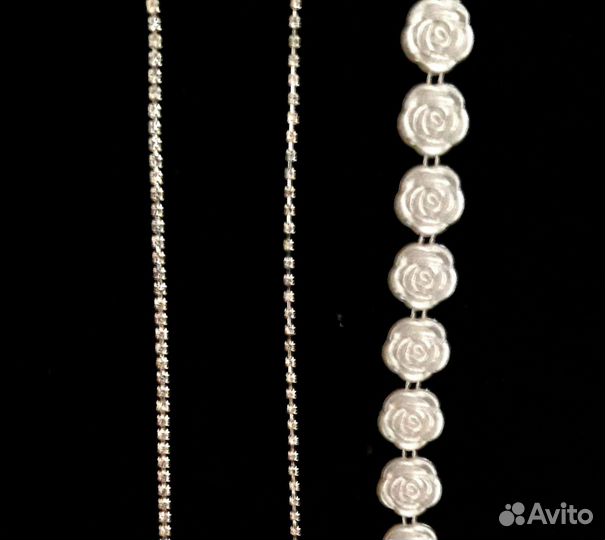 Тесьма из страз и розочек (бусы)для оформления