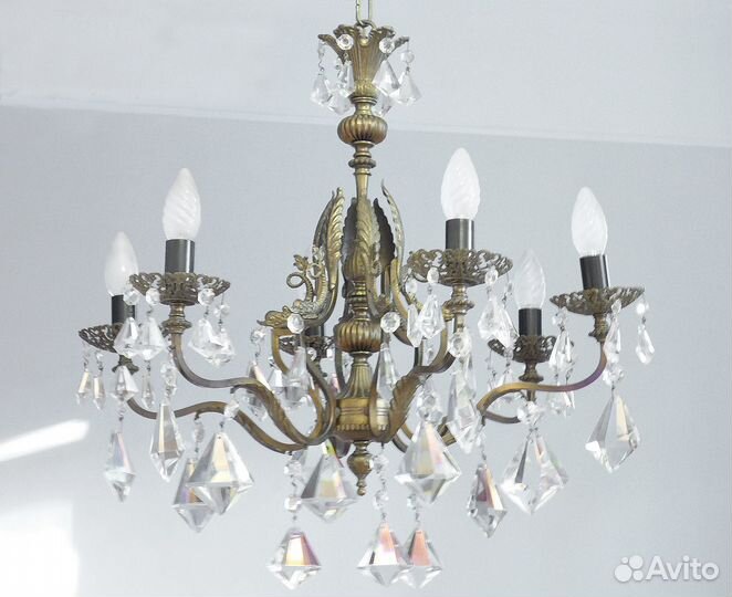 Хрустальная люстра с рыбками. Италия D.58