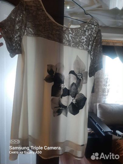 Блузка натуральный шёлк Guitar