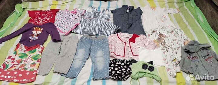 Большой пакет одежды для девочки 1 год (80-86