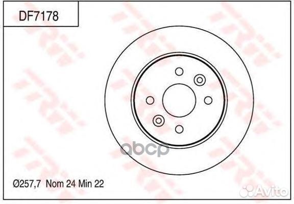 Торм.диск пер.вент.258x24 4 отв. KIA Shuma 1