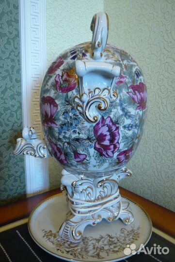 Самовар электрический модель N 3 (маки), фарфор