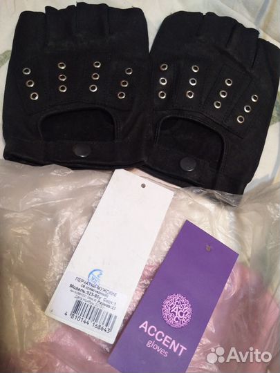 Перчатки мужские, краги натуральная кожа