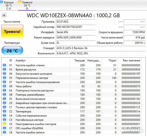 Жесткий диск Western Digital WD Blue 1 TB WD10ezex