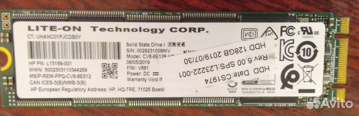 Твердотельный накопитель 128 гб 2280M2 SATA3 TLC