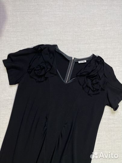 Черное платье мини Miu Miu