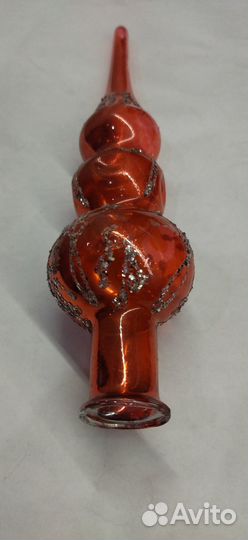 Ёлочная игрушка, навершие, верхушка. 23 см. стекло