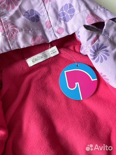 Куртка ветровка на флисе для девочки 92/98