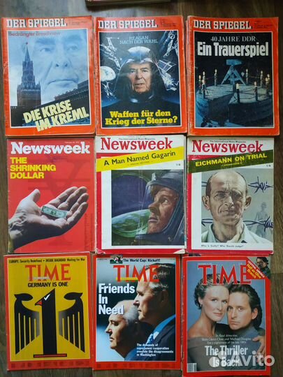 Журналы Time, Newsweek, Der Spiegel 1961-1991