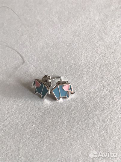 Серьги серебрянные «слоники»