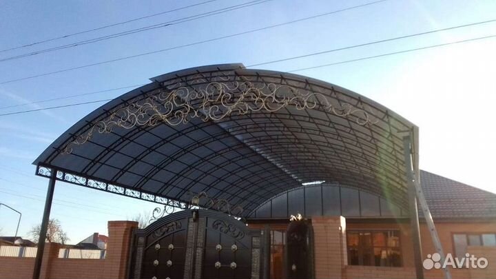 Навес козырек ворота перила