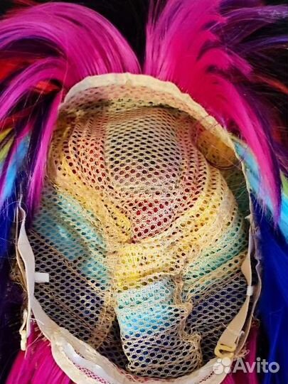 Парик каре боб разноцветный радужный