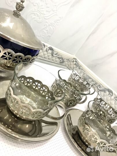 Сервиз мельхиоровый чайный СССР