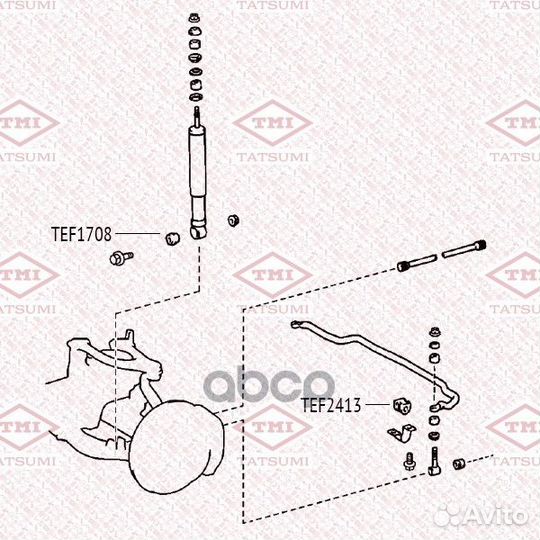 Втулка заднего амортизатора TEF1708 tatsumi