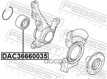 Подшипник ступичный передний 36X66X35 KIA morni