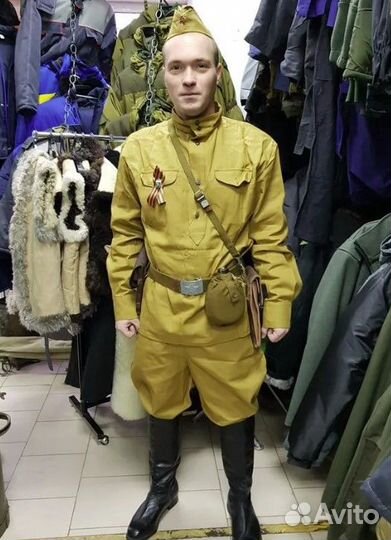 Галифе новодел+гимнастерка советская+ремни+пилотка