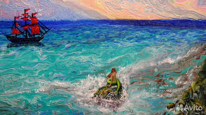 Картина в интерьер на холсте 80х60 см, акрил+масло