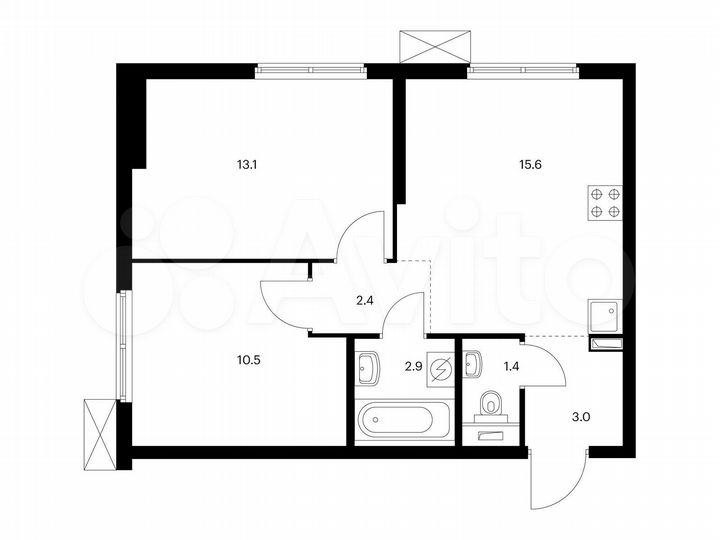 2-к. квартира, 48,9 м², 18/33 эт.