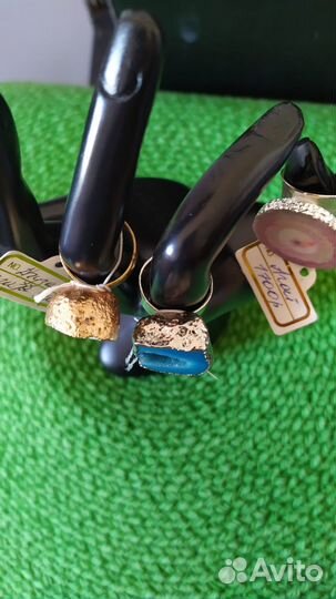 Кольца с агатом и кварцем