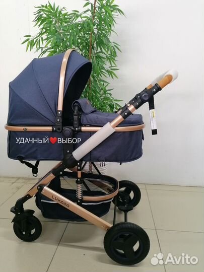 Новая коляска 3в1 Luxmom 530-W (джинсовый)