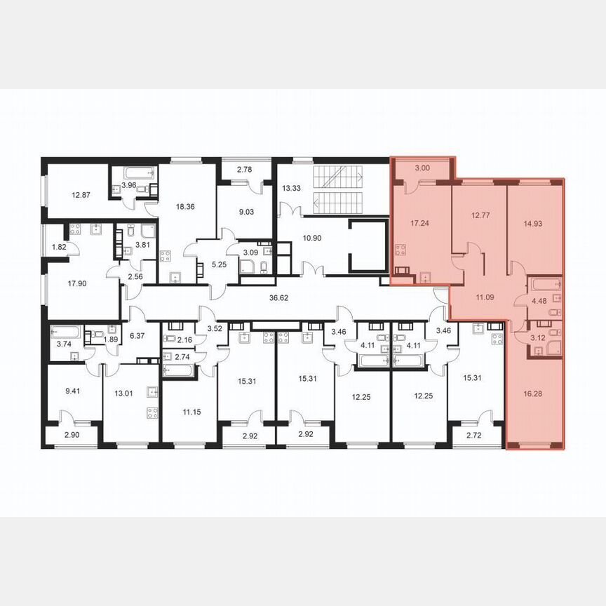 3-к. квартира, 81,4 м², 3/9 эт.