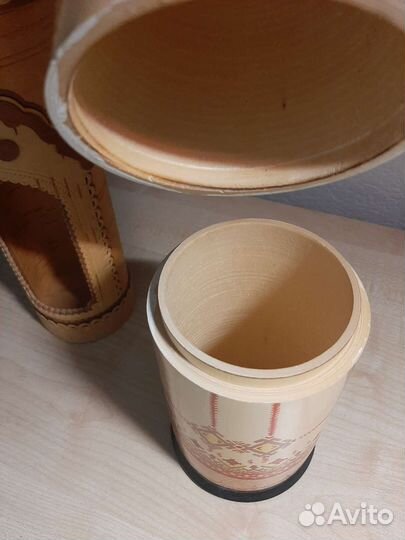 Подарочный футляр для бутылки (матрёшка, береста)