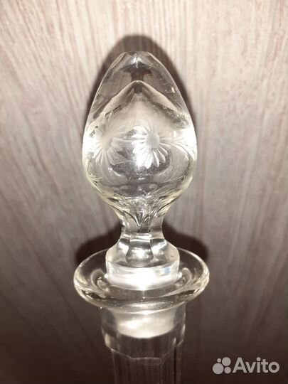 Графин с гравировкой,с пробкой, стекло СССР ретро