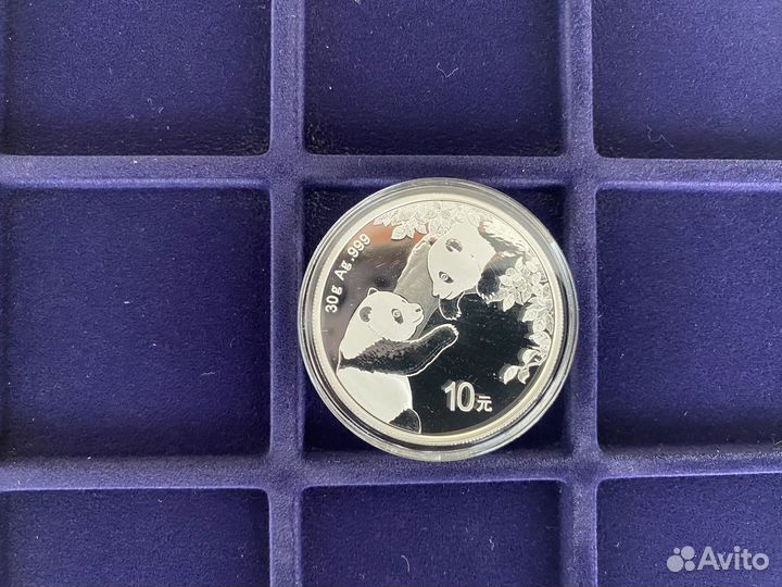Коллекционная монета 10 юаней 2023 год панды