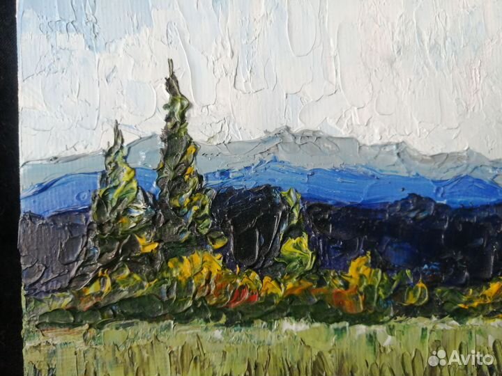 Картина маслом горный пейзаж