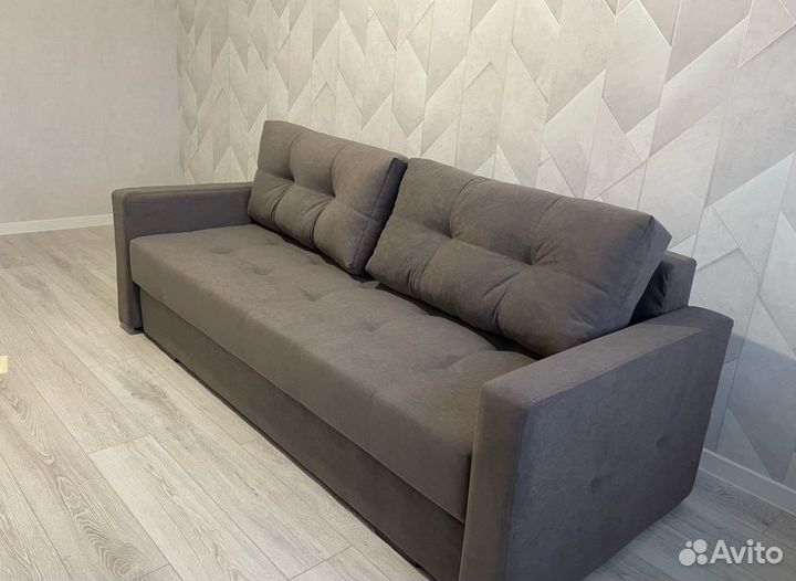 Прямой диван-еврокнижка с механизмом пантограф