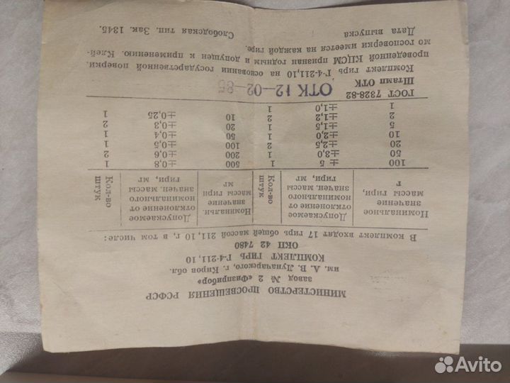 Комплект гирь 4-го клас. Г-4-211,10 гост 7328-82