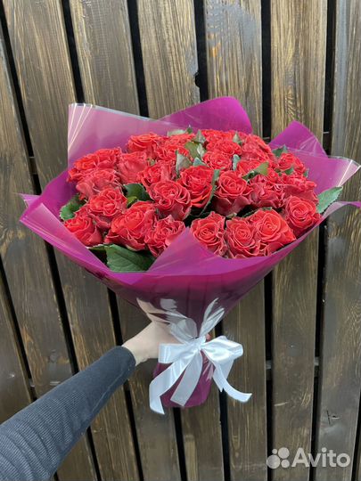 Букет свежих голландских роз 31 шт