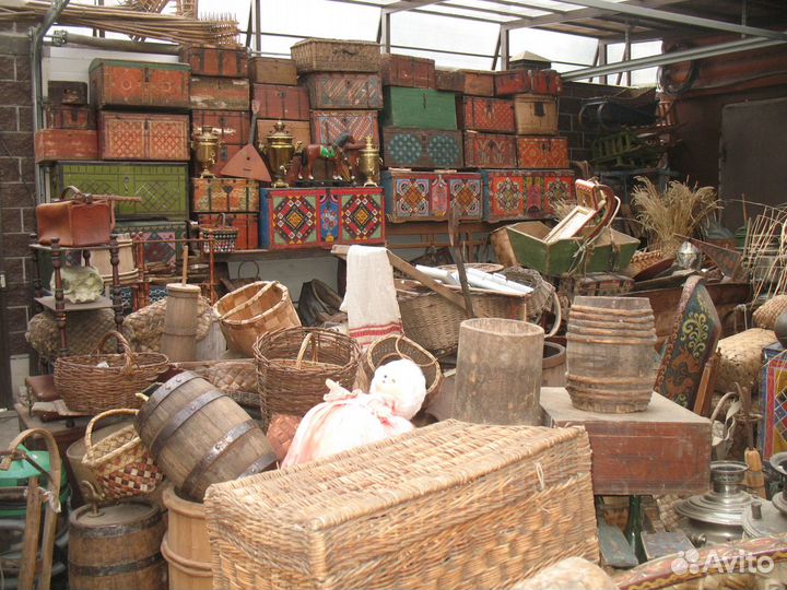 Рубель старинный утюг, трепало, доска для стирки