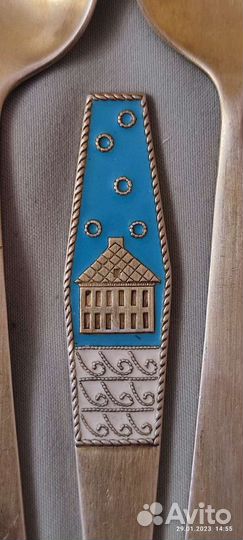 Набор чайных ложек, винтаж, серебро 875