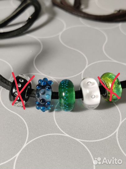 Муранки и кожаные шнуры Trollbeads