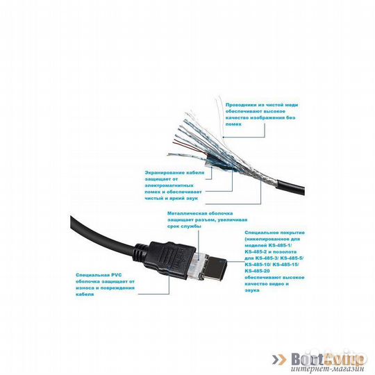 Кабель hdmi - hdmi KS-is (KS-485-5) 5 метра