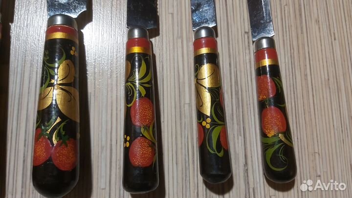 Набор кухонных ножей Хохлома (6шт. СССР )