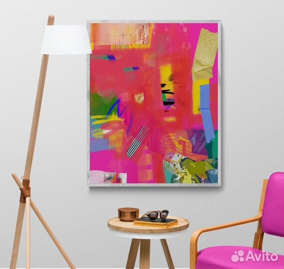 Картина маслом на холсте красная абстракция